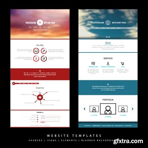 Stock Vectors - Website template 25, 25xEPS