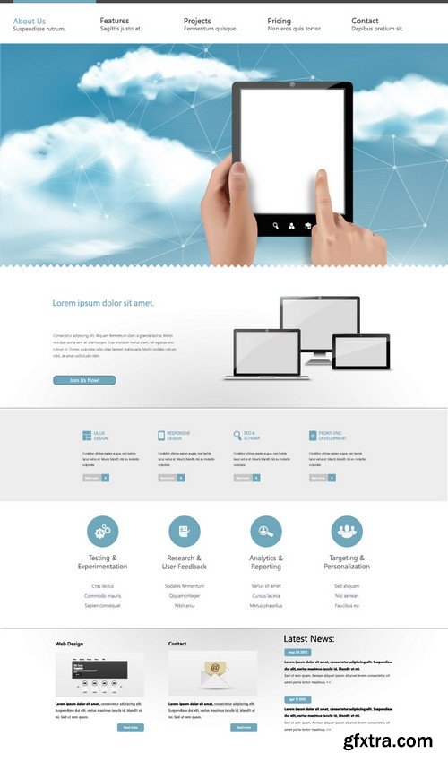 Stock Vectors - Website template 25, 25xEPS