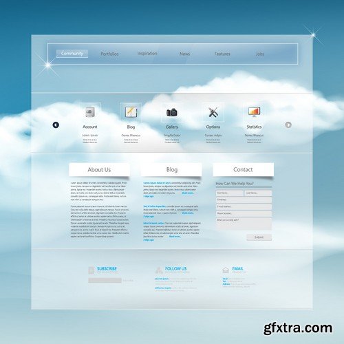 Stock Vectors - Website template 25, 25xEPS