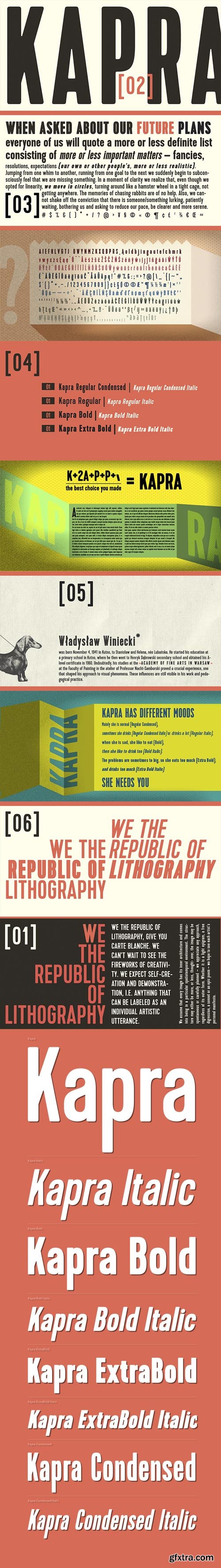 Kapra - Condensed Sans-Serif Typeface 8xOTF $80