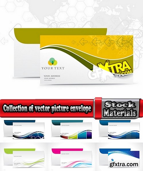 Collection of vector picture envelope mail template 25 Eps