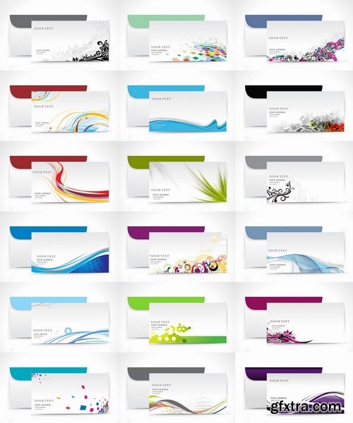 Collection of vector picture envelope mail template 25 Eps