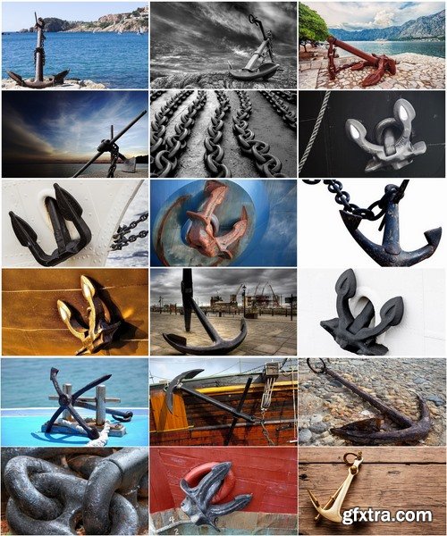 Collection of various ship anchored ship pier sea anchor chain 25 HQ Jpeg