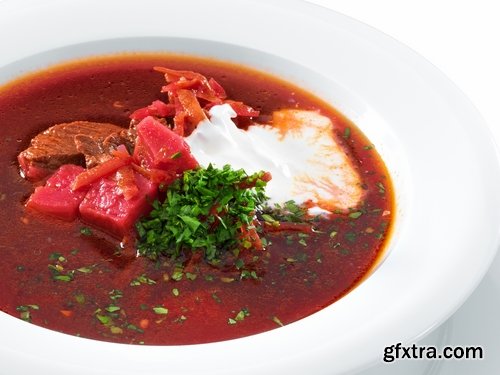 Collection of National Ukrainian borscht soup 25 HQ Jpeg