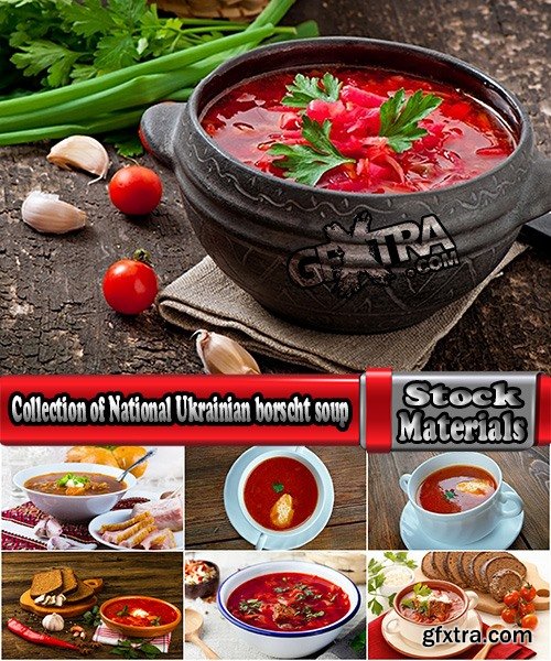 Collection of National Ukrainian borscht soup 25 HQ Jpeg