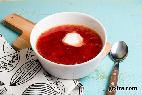 Collection of National Ukrainian borscht soup 25 HQ Jpeg