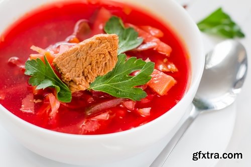 Collection of National Ukrainian borscht soup 25 HQ Jpeg