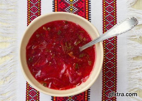 Collection of National Ukrainian borscht soup 25 HQ Jpeg