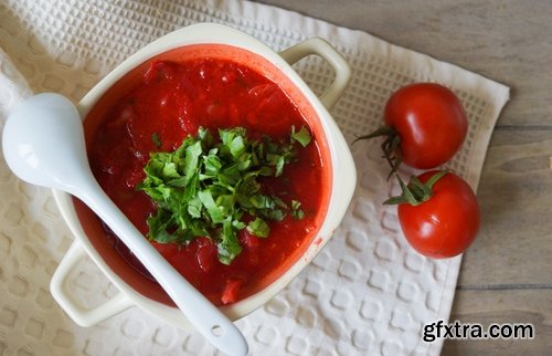 Collection of National Ukrainian borscht soup 25 HQ Jpeg