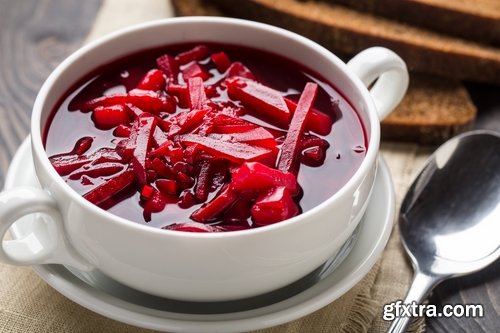 Collection of National Ukrainian borscht soup 25 HQ Jpeg