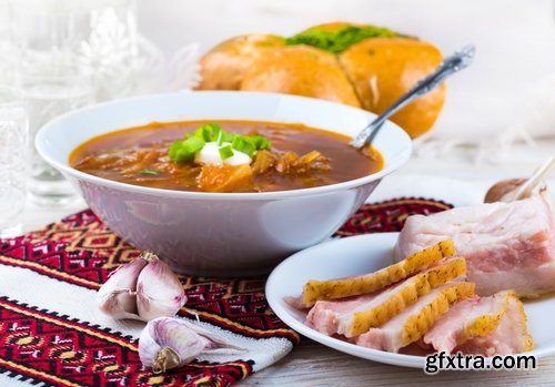 Collection of National Ukrainian borscht soup 25 HQ Jpeg