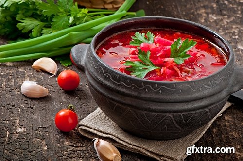 Collection of National Ukrainian borscht soup 25 HQ Jpeg