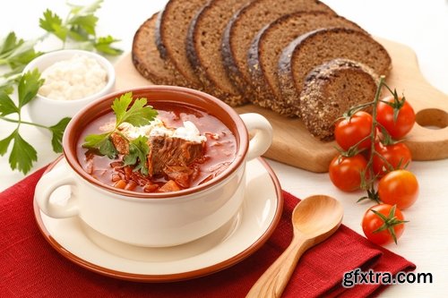 Collection of National Ukrainian borscht soup 25 HQ Jpeg