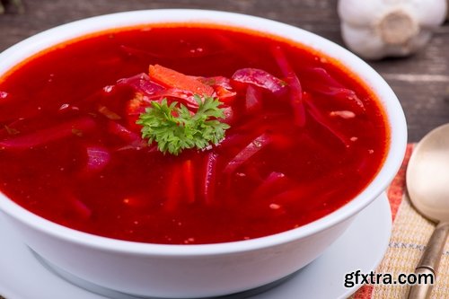 Collection of National Ukrainian borscht soup 25 HQ Jpeg