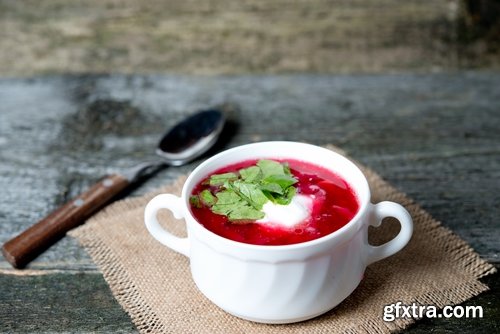 Collection of National Ukrainian borscht soup 25 HQ Jpeg