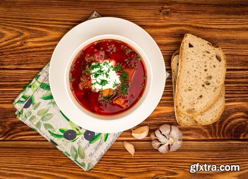 Collection of National Ukrainian borscht soup 25 HQ Jpeg