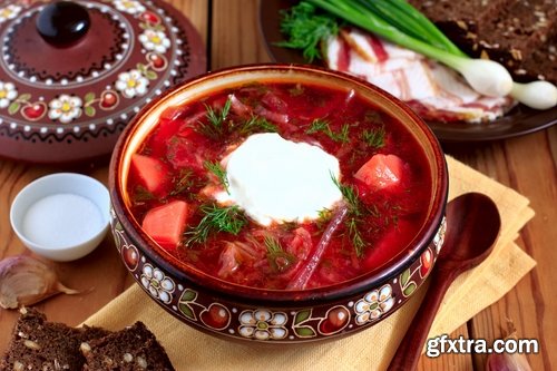 Collection of National Ukrainian borscht soup 25 HQ Jpeg