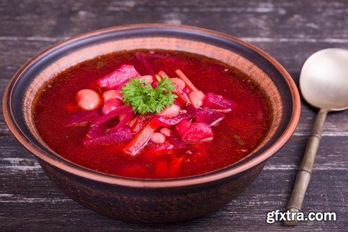 Collection of National Ukrainian borscht soup 25 HQ Jpeg