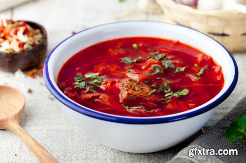 Collection of National Ukrainian borscht soup 25 HQ Jpeg