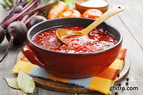 Collection of National Ukrainian borscht soup 25 HQ Jpeg