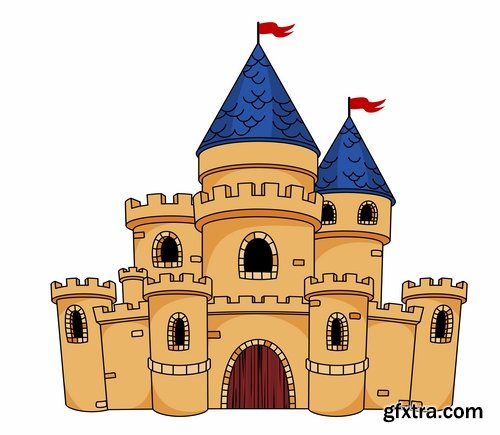 Collection of vector image fortress castle fort inaccessibility 25 Eps