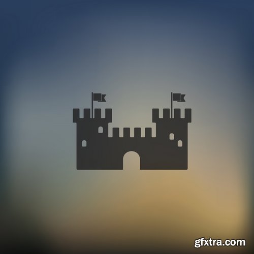 Collection of vector image fortress castle fort inaccessibility 25 Eps