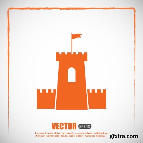 Collection of vector image fortress castle fort inaccessibility 25 Eps