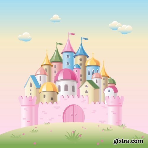 Collection of vector image fortress castle fort inaccessibility 25 Eps