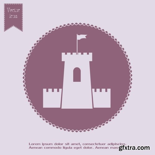 Collection of vector image fortress castle fort inaccessibility 25 Eps