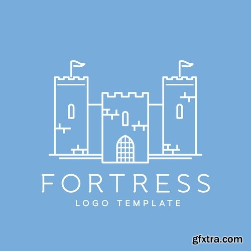 Collection of vector image fortress castle fort inaccessibility 25 Eps