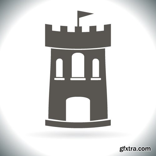 Collection of vector image fortress castle fort inaccessibility 25 Eps