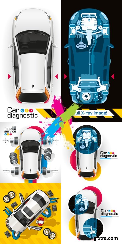 Car Diagnostic & Repair Concept Vector