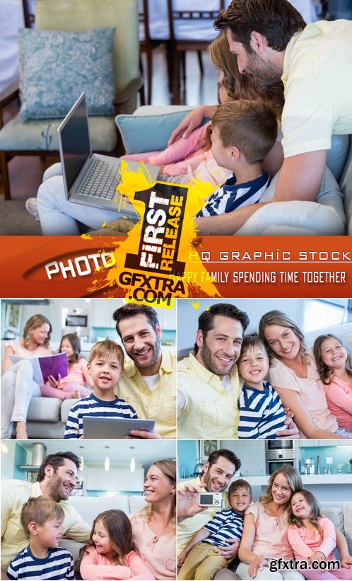 Stock Photo - Happy family spending time together