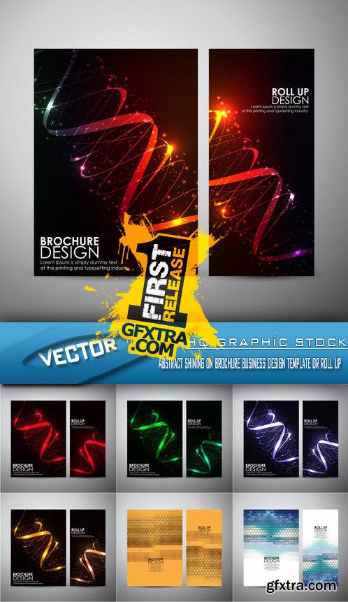 Stock Vector - Abstract shining on brochure business design template or roll up