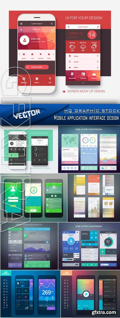 Stock Vector - Mobile application interface design