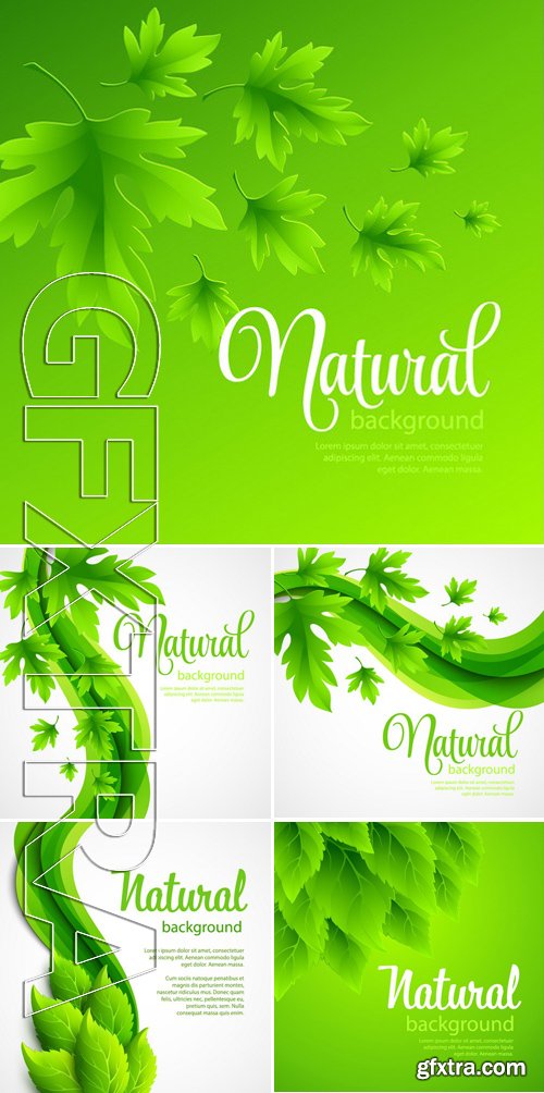 Stock Vectors - Natural Vector Background With Green Spring Leaves