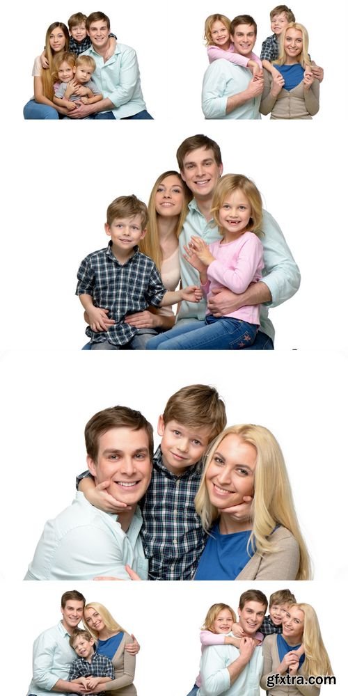 Stock Photos - Smiling Family on White Background