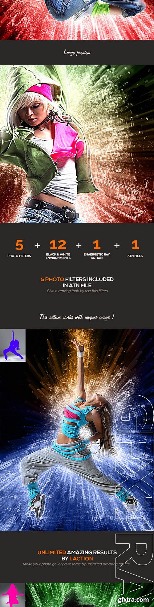 Energetic Ray 3 - Photoshop Action - GraphicRiver 10992617