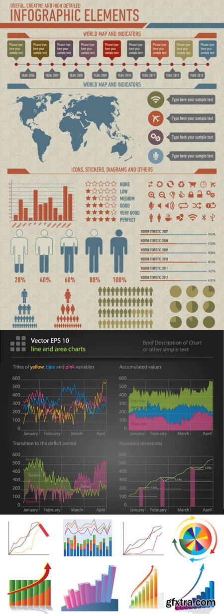 Financial Data Chart and Infographics vector