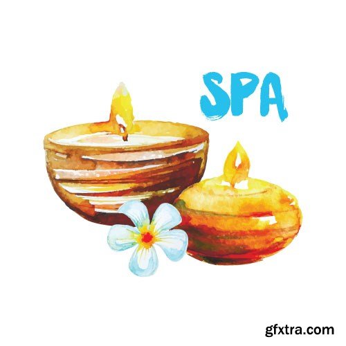 Watercolor spa vector, 15 x EPS