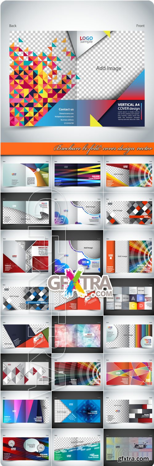 Brochure bi-fold cover design vector