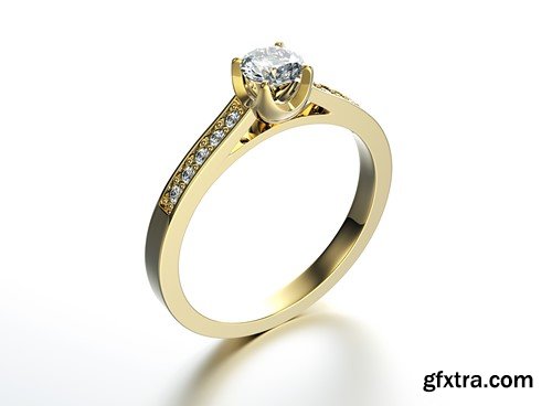 Gold wedding ring with diamonds 15x JPEG