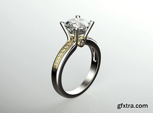 Gold wedding ring with diamonds 15x JPEG