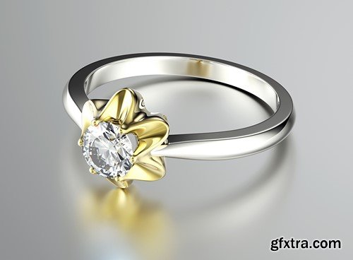 Gold wedding ring with diamonds 15x JPEG