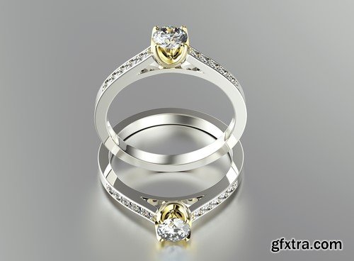 Gold wedding ring with diamonds 15x JPEG