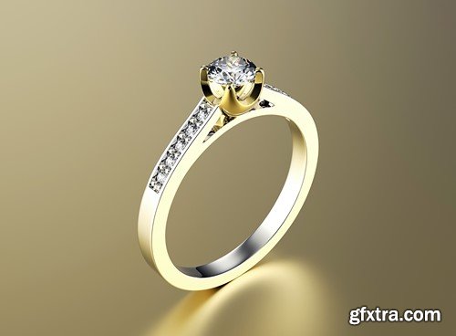 Gold wedding ring with diamonds 15x JPEG