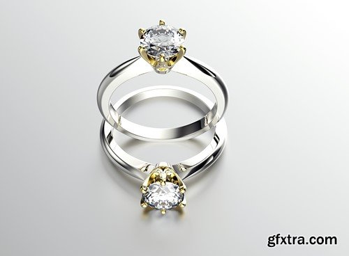 Gold wedding ring with diamonds 15x JPEG