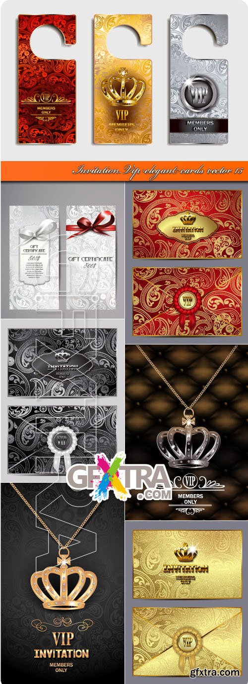 Invitation Vip elegant cards vector 15