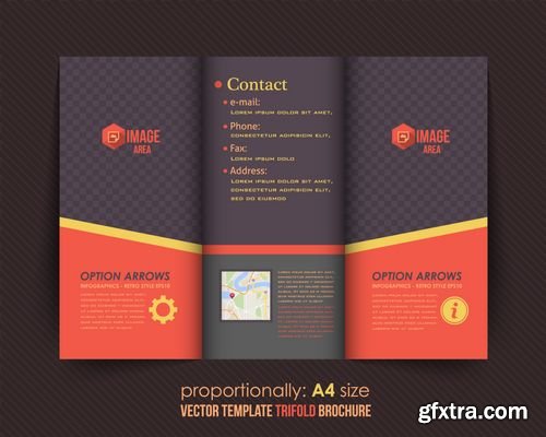 Vector - Dark Style Business Bi-Fold & Tri-Fold Brochure Design