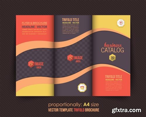 Vector - Dark Style Business Bi-Fold & Tri-Fold Brochure Design